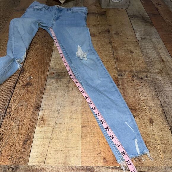 Free People Distressed Raw Hem Jeans Size 25 light wash - Picture 9 of 11